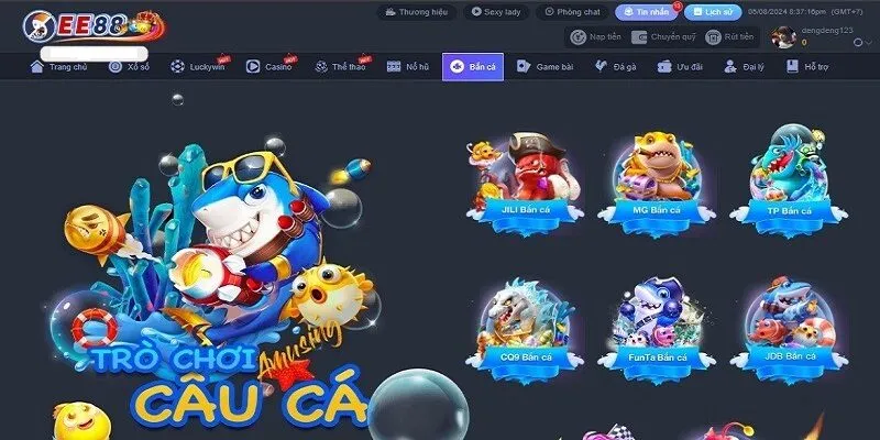Sảnh bắn cá cố đồ hoạ hấp dẫn, âm thanh sống động